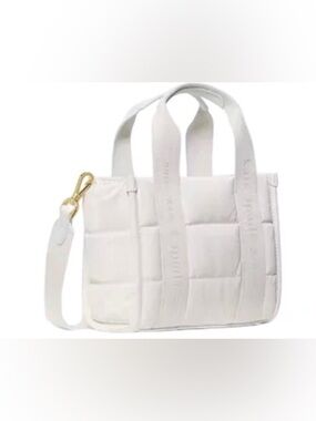 Kate Spade White Quilted Tote Bag with Removable Strap